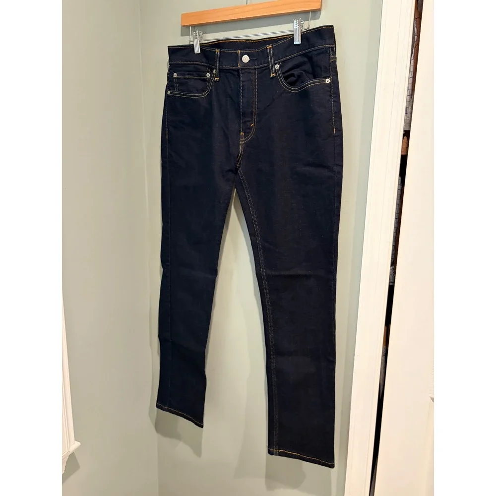 Levis 511 Slim Fit Jeans Mens 34x32 Dark Indigo Blue Stretch Denim 04511-1042
